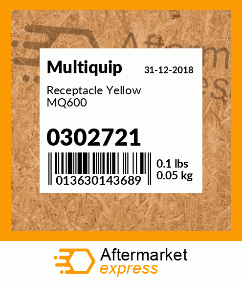 Receptacle Yellow MQ600 0302721
