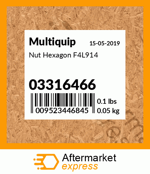 Nut Hexagon F4L914 03316466