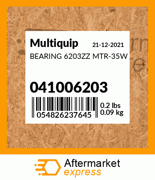 BEARING 6203ZZ MTR-35W 041006203