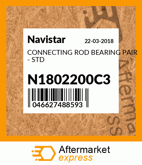 CONNECTING ROD BEARING PAIR - STD N1802200C3