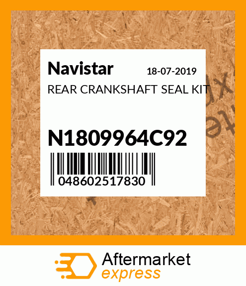 REAR CRANKSHAFT SEAL KIT N1809964C92