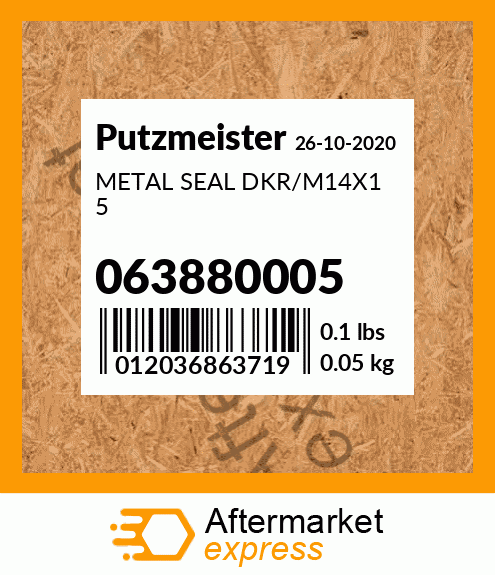 METAL SEAL DKR/M14X1 5 063880005