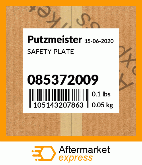 SAFETY PLATE 085372009