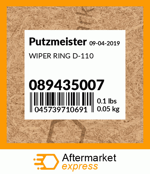 WIPER RING D-110 089435007