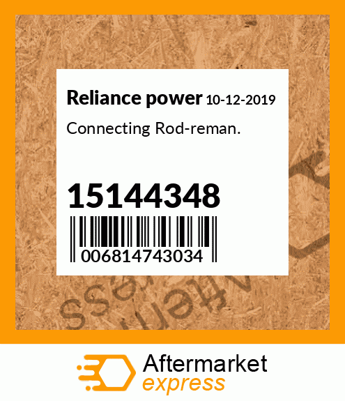 Connecting Rod-reman. 15144348