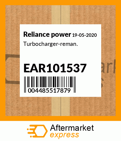 Turbocharger-reman. EAR101537