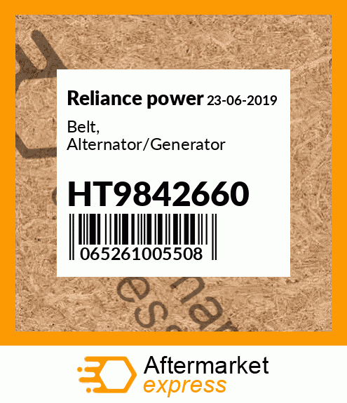 Belt, Alternator/Generator HT9842660