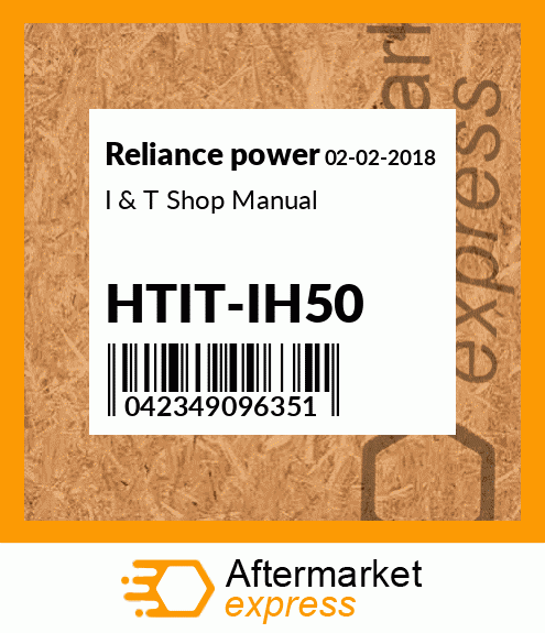 I & T Shop Manual HTIT-IH50