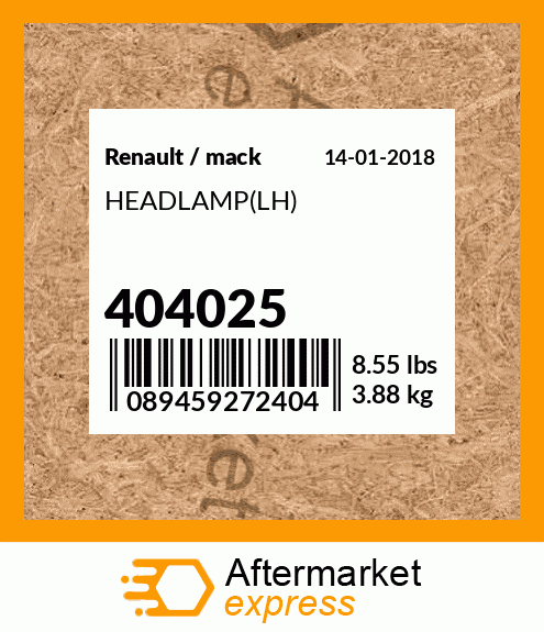 HEADLAMP(LH) 404025