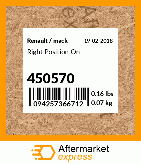 Right Position On 450570