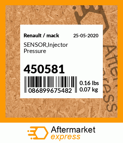 SENSOR,Injector Pressure 450581