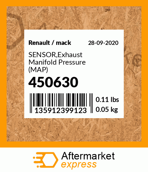 SENSOR,Exhaust Manifold Pressure (MAP) 450630