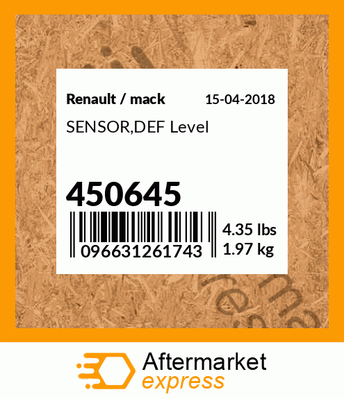 SENSOR,DEF Level 450645