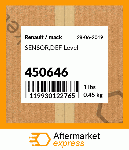 SENSOR,DEF Level 450646