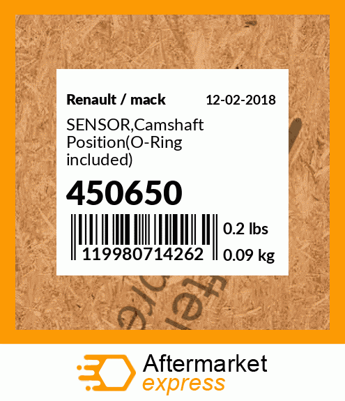SENSOR,Camshaft Position(O-Ring included) 450650
