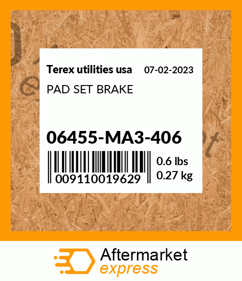 PAD SET BRAKE 06455-MA3-406