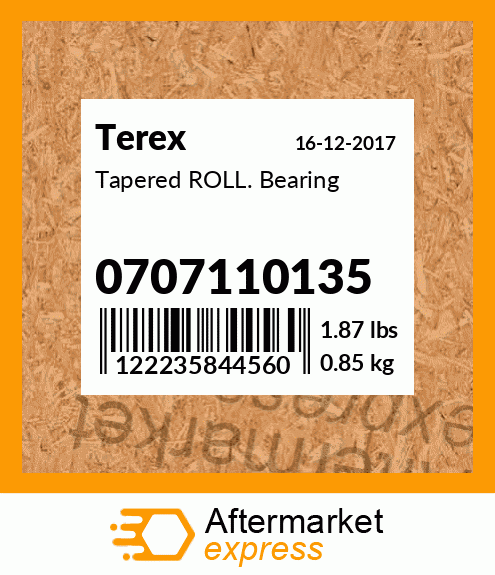 Tapered ROLL. Bearing 0707110135