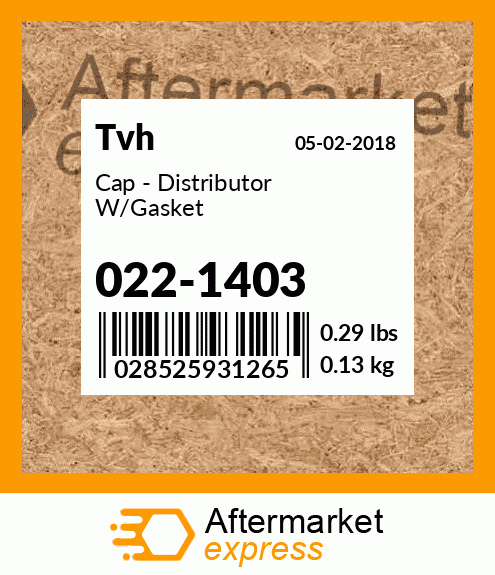 Cap - Distributor W/Gasket 022-1403