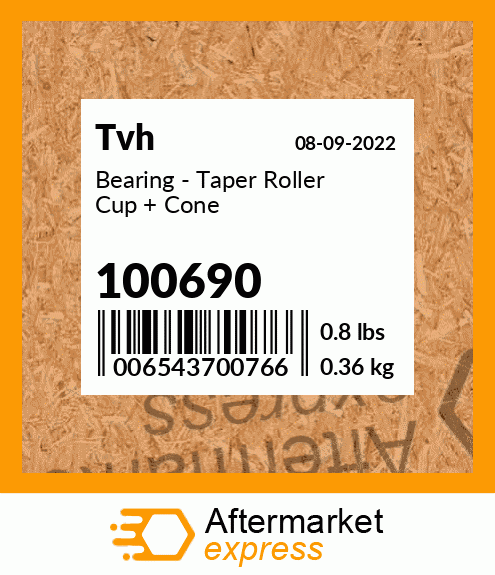 Bearing - Taper Roller Cup + Cone 100690