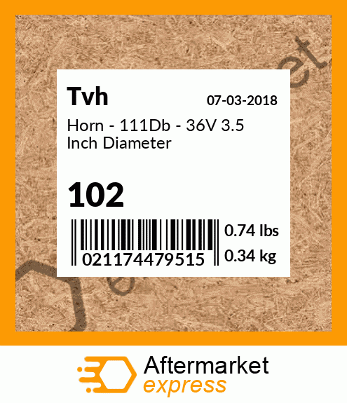 Horn - 111Db - 36V 3.5 Inch Diameter 102
