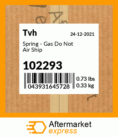 Spring - Gas Do Not Air Ship 102293