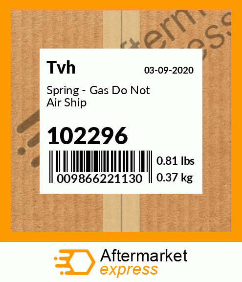 Spring - Gas Do Not Air Ship 102296