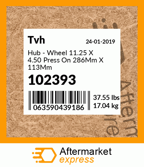 Hub - Wheel 11.25 X 4.50 Press On 286Mm X 113Mm 102393