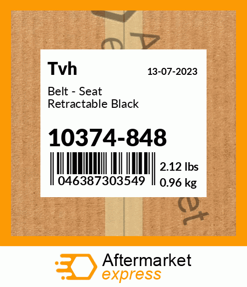 Belt - Seat Retractable Black 10374-848
