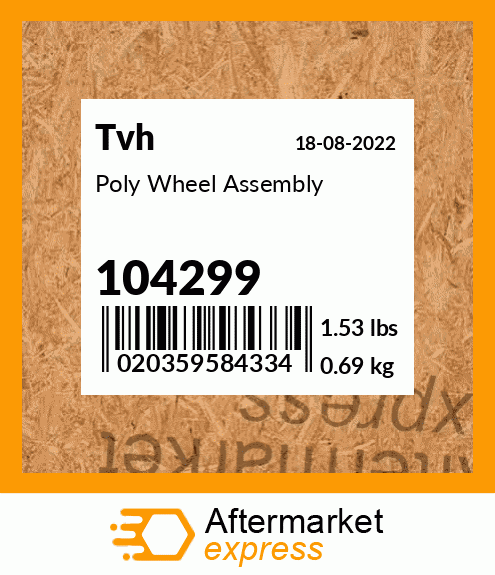 Poly Wheel Assembly 104299