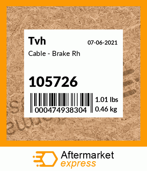 Cable - Brake Rh 105726