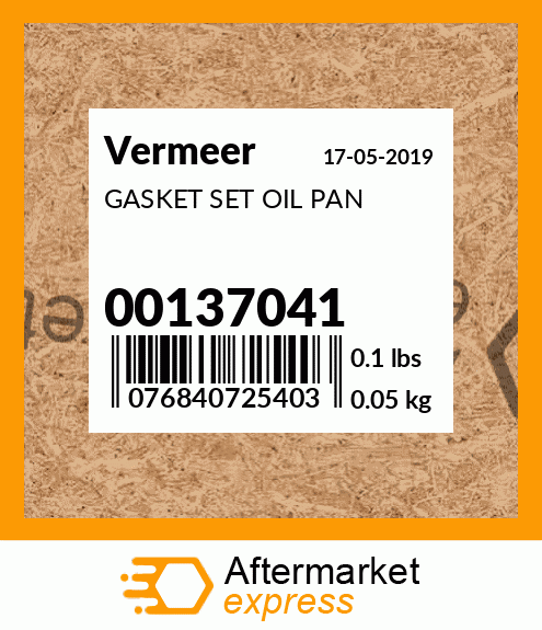 GASKET SET OIL PAN 00137041