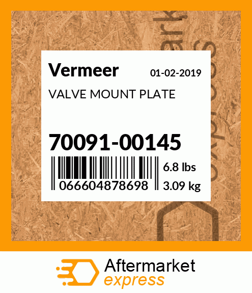 VALVE MOUNT PLATE 70091-00145