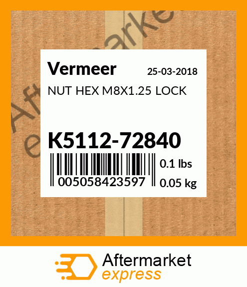 NUT HEX M8X1.25 LOCK K5112-72840