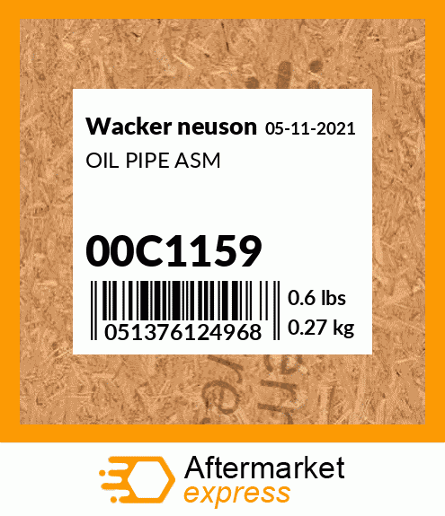 OIL PIPE ASM 00C1159