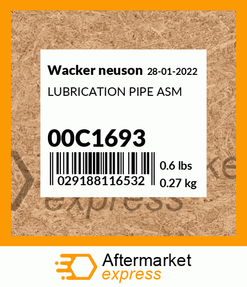 LUBRICATION PIPE ASM 00C1693