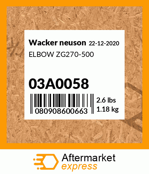 ELBOW ZG270-500 03A0058