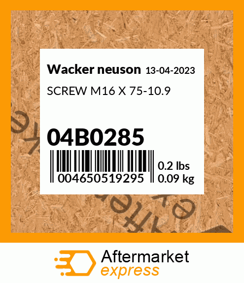 SCREW M16 X 75-10.9 04B0285