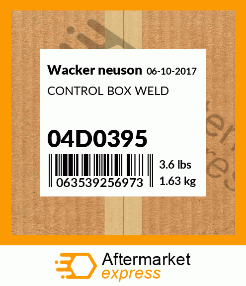 CONTROL BOX WELD 04D0395