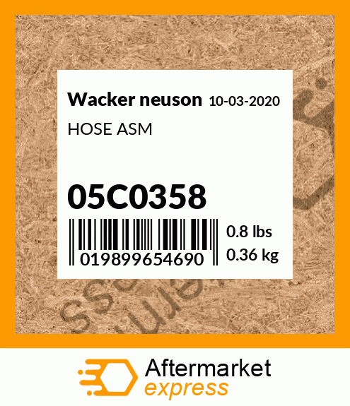 HOSE ASM 05C0358