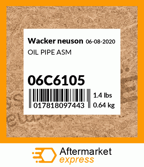 OIL PIPE ASM 06C6105