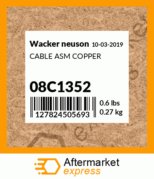 CABLE ASM COPPER 08C1352