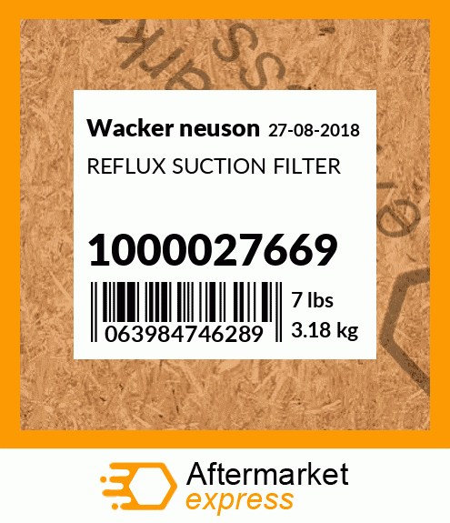 REFLUX SUCTION FILTER 1000027669