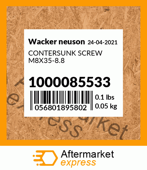 CONTERSUNK SCREW M8X35-8.8 1000085533