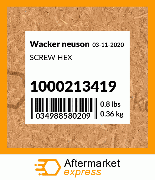 SCREW HEX 1000213419