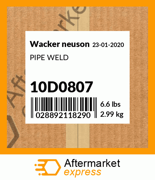 PIPE WELD 10D0807