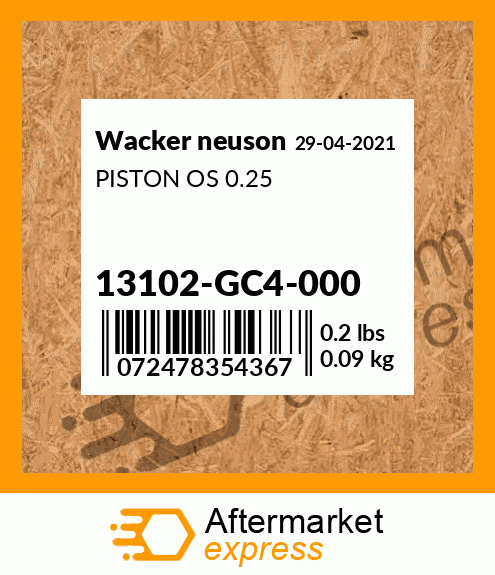 PISTON OS 0.25 13102-GC4-000