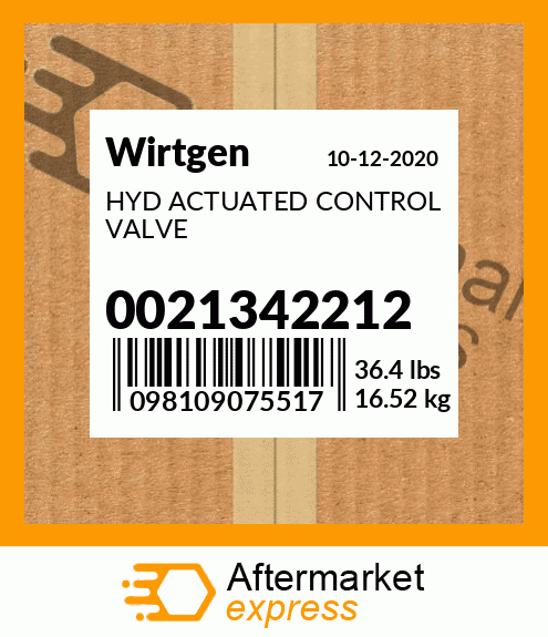 HYD ACTUATED CONTROL VALVE 0021342212