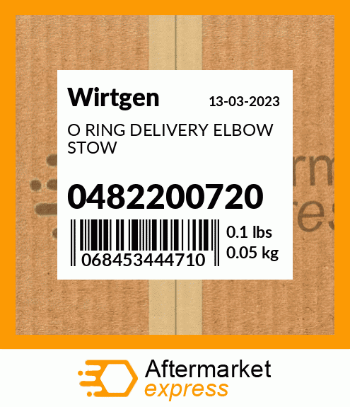 O RING DELIVERY ELBOW STOW 0482200720