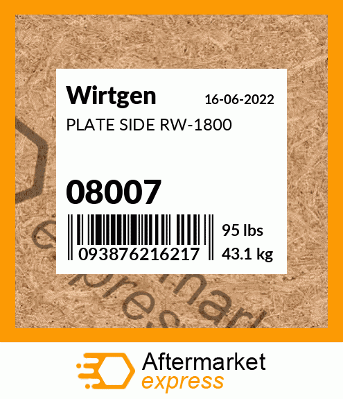 PLATE SIDE RW-1800 08007
