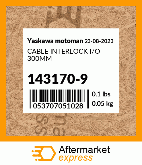 CABLE INTERLOCK I/O 300MM 143170-9